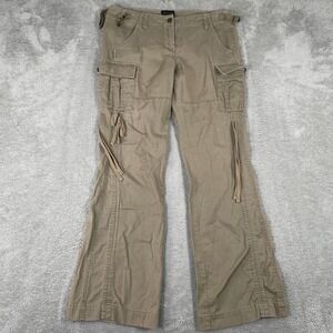 The Limited Drew Fit Flare Cargo Pants Womens 6 Khaki Utility Cotton Y2K